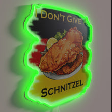 Load image into Gallery viewer, Add retro Austrian vibes with this vibrant RGB schnitzel sign.