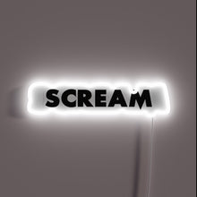 Load image into Gallery viewer, This neon sign screams *style* — literally. Bold, stark, and glowing in white, it’s perfect for horror fans or anyone embracing the chaos with a statement. 💀✨