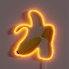 Load image into Gallery viewer, Vibrant RGB Neon Sign Depicting a Semi Realistic Banana Design