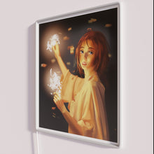 Load image into Gallery viewer, Eye-catching Semi-Realistic Firework Woman Portrait Art RGB Color Neon Sign