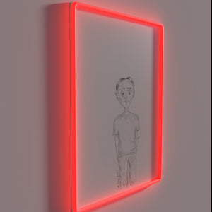 Vibrant Semi-Realistic Neon Art of Mysterious Glowing Human Figure