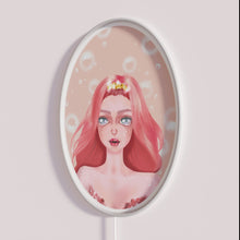 Load image into Gallery viewer, Semi-realistic mermaid portrait decorative neon sign with vibrant colorful lighting