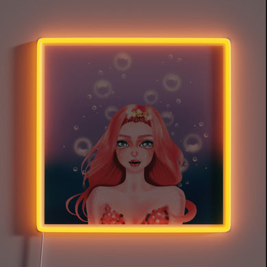 Vibrant underwater themed art decor featuring a charming mermaid design.