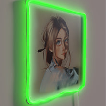 Load image into Gallery viewer, Eye-catching semi-realistic portrait of pretty girl in RGB neon lights