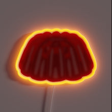 Load image into Gallery viewer, Vibrant Neon Sign Mimics Realistic Red Jelly with Iridescent Effects.