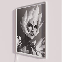 Load image into Gallery viewer, Vibrant Semi-Realistic Steven Universe Portrait with White Diamond Neon Illumination