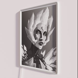Vibrant Semi-Realistic Steven Universe Portrait with White Diamond Neon Illumination