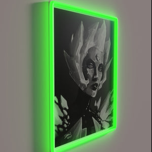 Semi-realistic Steven Universe Portrait Featuring White Diamond in Neon Hues