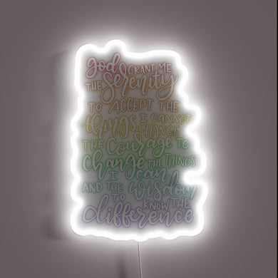 Guiding Light of Inner Peace, Illuminated in Vibrant Colorful Neon.