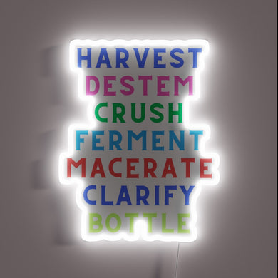 Expert Wine Maker's Journey in Seven Vibrant Neon Color Steps