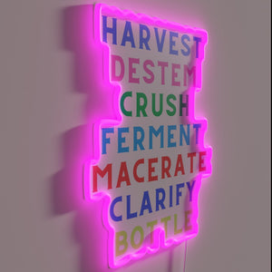 RGB Neon Sign - Seven Key Steps to Wine Craftsmanship Process
