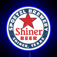 Load image into Gallery viewer, Shiner Beer RGB neon sign blue
