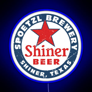Shiner Beer RGB neon sign blue