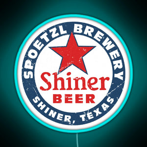 Shiner Beer RGB neon sign lightblue 