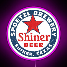 Load image into Gallery viewer, Shiner Beer RGB neon sign  pink