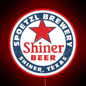 Shiner Beer RGB neon sign red