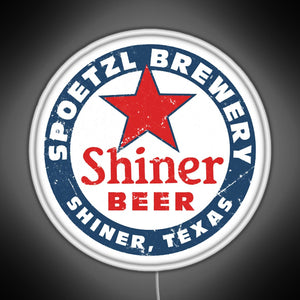 Shiner Beer RGB neon sign white 