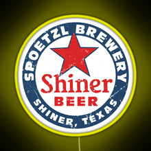 Load image into Gallery viewer, Shiner Beer RGB neon sign yellow