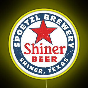 Shiner Beer RGB neon sign yellow
