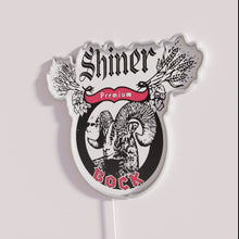 Load image into Gallery viewer, Texas themed neon beer sign with Shiners Bock logo design