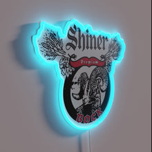 Load image into Gallery viewer, Texas-inspired neon beer sign featuring Shiners Bock logo in RGB colors