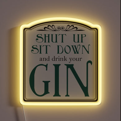 Vibrant RGB LED Neon Sign with Whimsical Drinking Motif Message