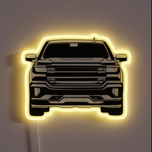 Load image into Gallery viewer, Customizable Silverado RGB neon sign with vibrant color illumination effects.