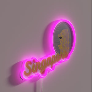 RGB Neon Sign with Singapore's Iconic Merlion Emblem Design