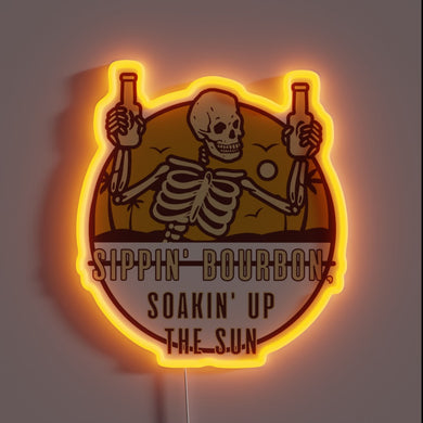 Vintage neon sign for bourbon enthusiasts and sunshine lovers alike