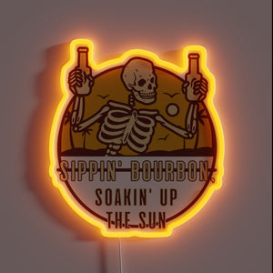 Vintage neon sign for bourbon enthusiasts and sunshine lovers alike