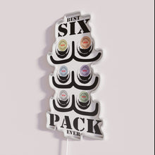Load image into Gallery viewer, Eye-catching six pack beer themed RGB color changing neon sign