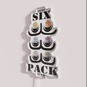 Eye-catching six pack beer themed RGB color changing neon sign