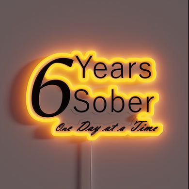 RGB neon anniversary design celebrating sobriety and one day at time.