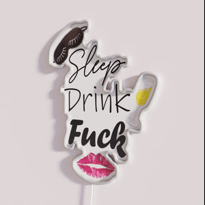 RGB Neon Sign - Sleepy Quotes and Funny House Decorations Inside