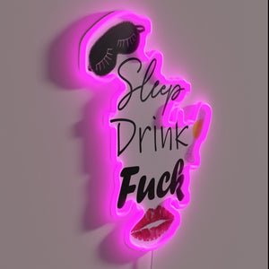 Whimsical neon wall decor featuring bold Rebecca Welton's humor.