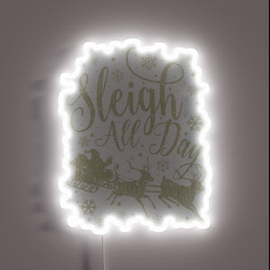 Vibrant Neon Sleigh All Day Sign, Perfect Retro Gaming Decor