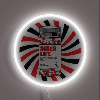 Recovery Support and Motivation with Vibrant Sober Life Colorful Sign