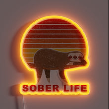 Load image into Gallery viewer, Vibrant neon sign promoting sober lifestyle with retro sunset design.