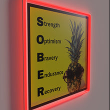 Load image into Gallery viewer, Vibrant Neon Wall Decoration featuring a Sobering Pineapple Design