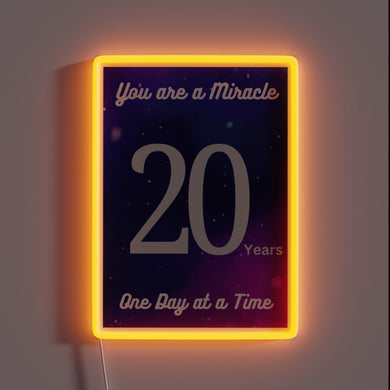 20 Year Sobriety and Clean Living Celebration Neon Sign