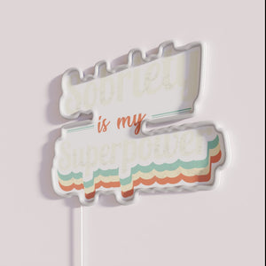 Sobriety is my superpower inspirational neon wall decor for recovery