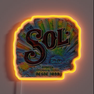 Vibrant LED neon beer sign with customizable RGB lighting effects