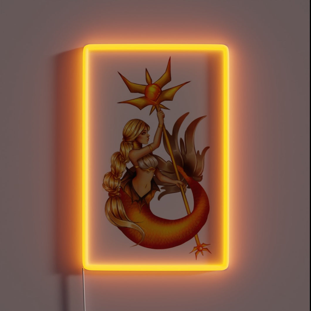 Elegant Solar-Powered RGB Neon Sign with Siren Sound Effect Lighting