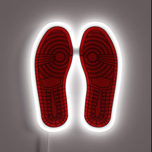 Load image into Gallery viewer, Those iconic outsoles are unmistakable—Air Jordan 1 vibes all day. The white neon outline gives it that gallery sneakerhead energy. 🔥👟🖼️