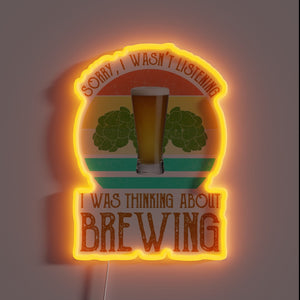 Neon sign with humorous phrase 