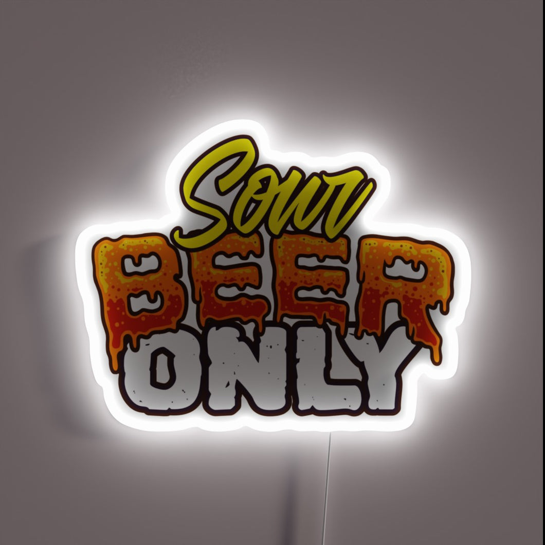 Neon beer sign with sour beer graphic and bold design