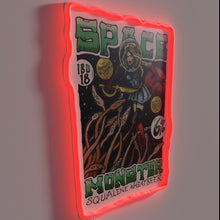 Load image into Gallery viewer, Neon sign featuring vibrant Space Monster inspired by squalene wheatbeer hues.