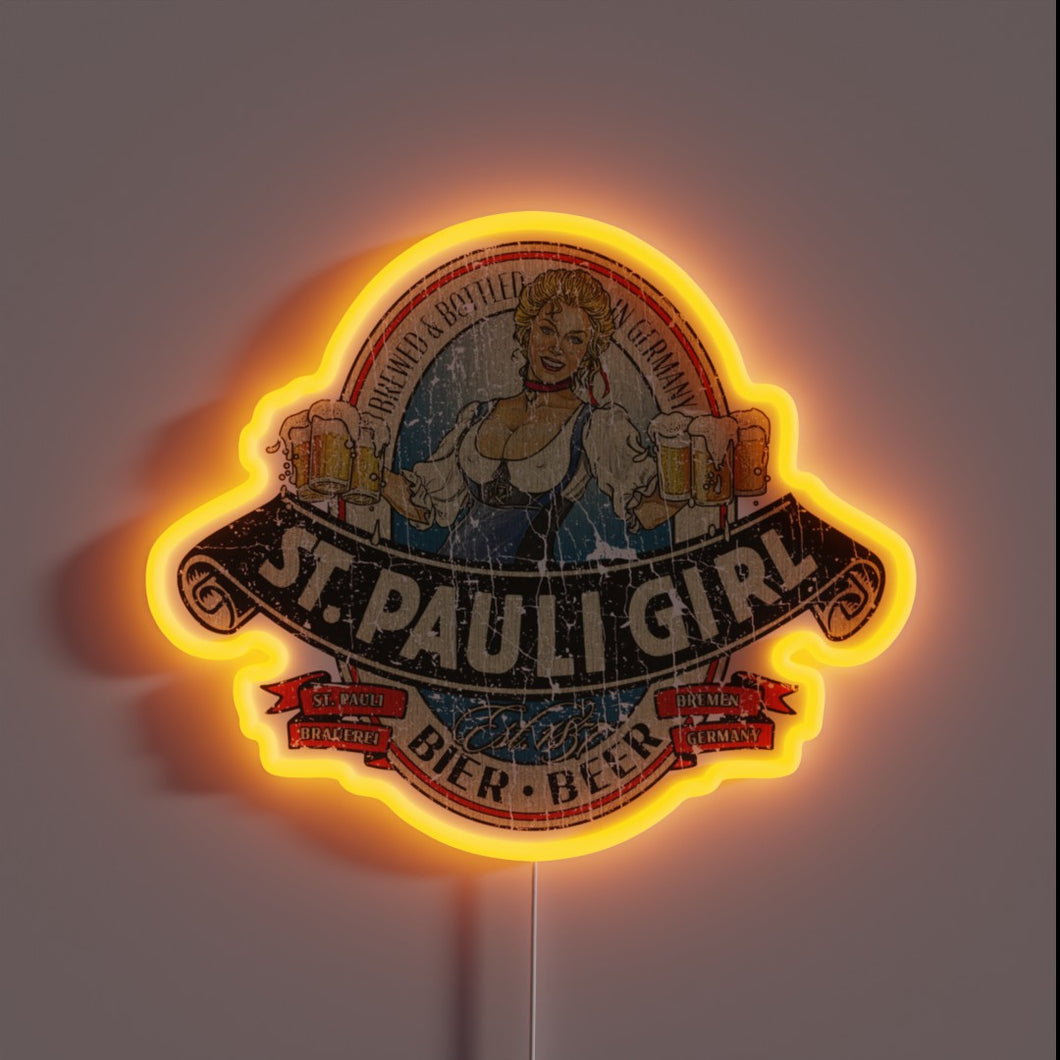 Vintage Bremen Germany RGB Neon Sign Relic from Sixties Era.