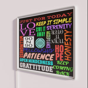 Recovery Motivation and Supportive Guidance with Vibrant 12 Step Neon Sign