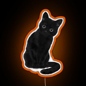 Spooky Cute Cat RGB neon sign orange